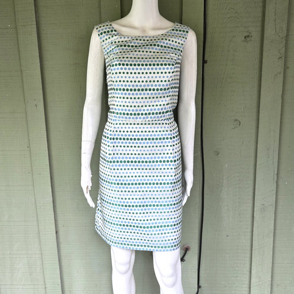 MOLLY BRACKEN Polka Dot Blue Green Dress XL